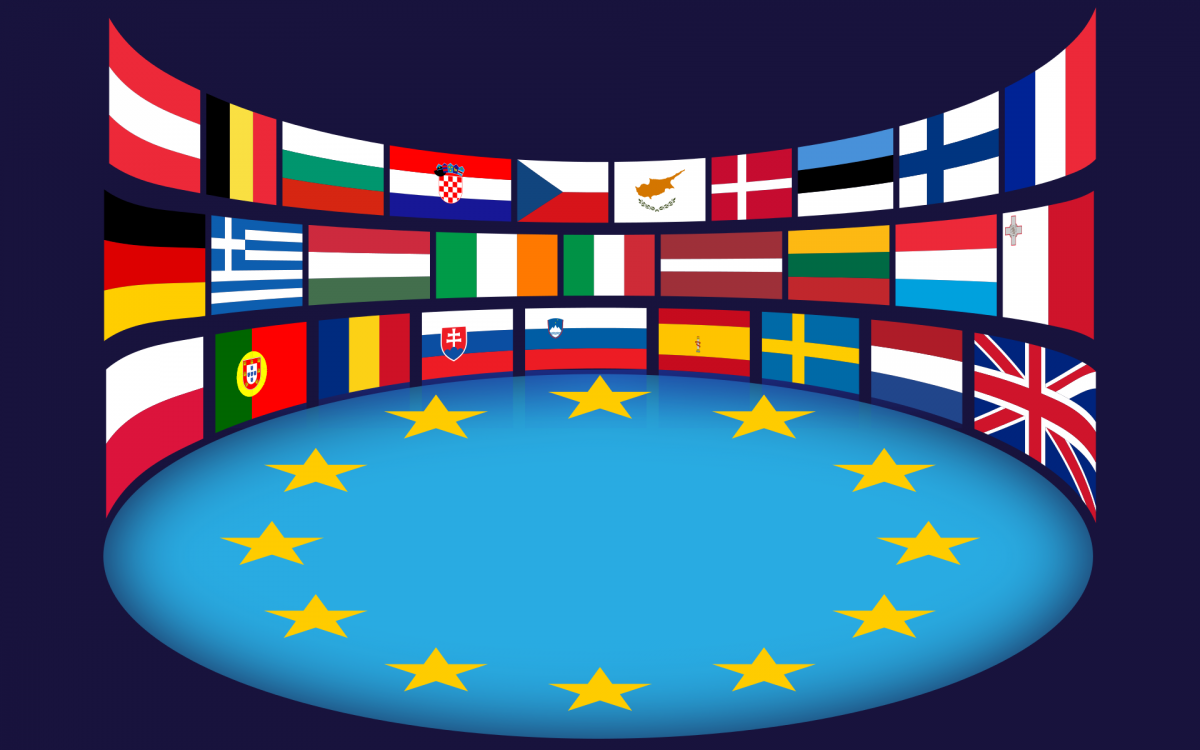 european union, flags, stars