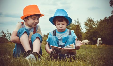boys, children, reading