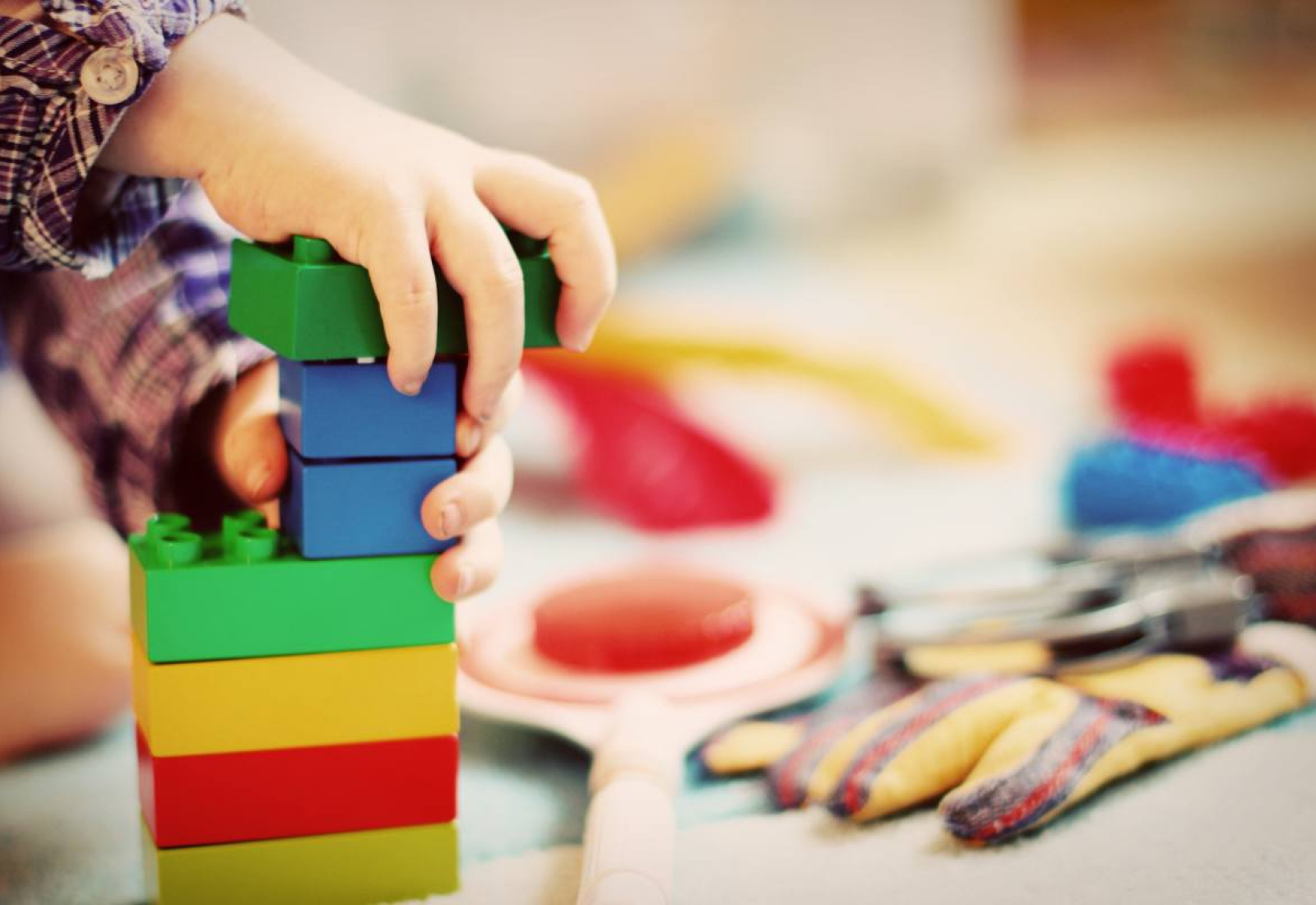 child, tower, building blocks