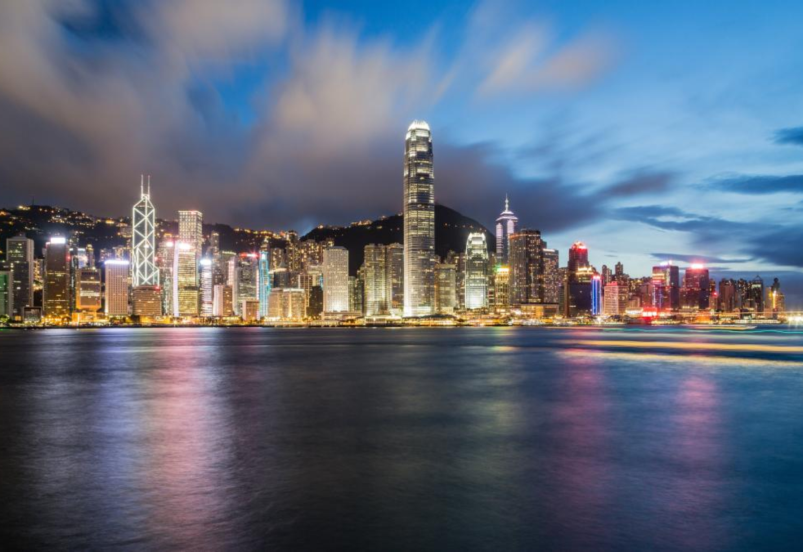 hong kong, china, night