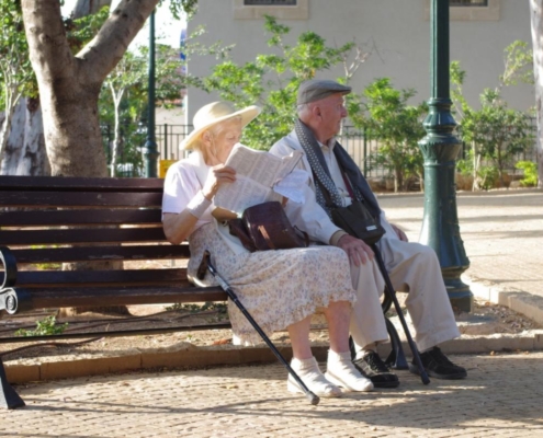 old age, park, retirement