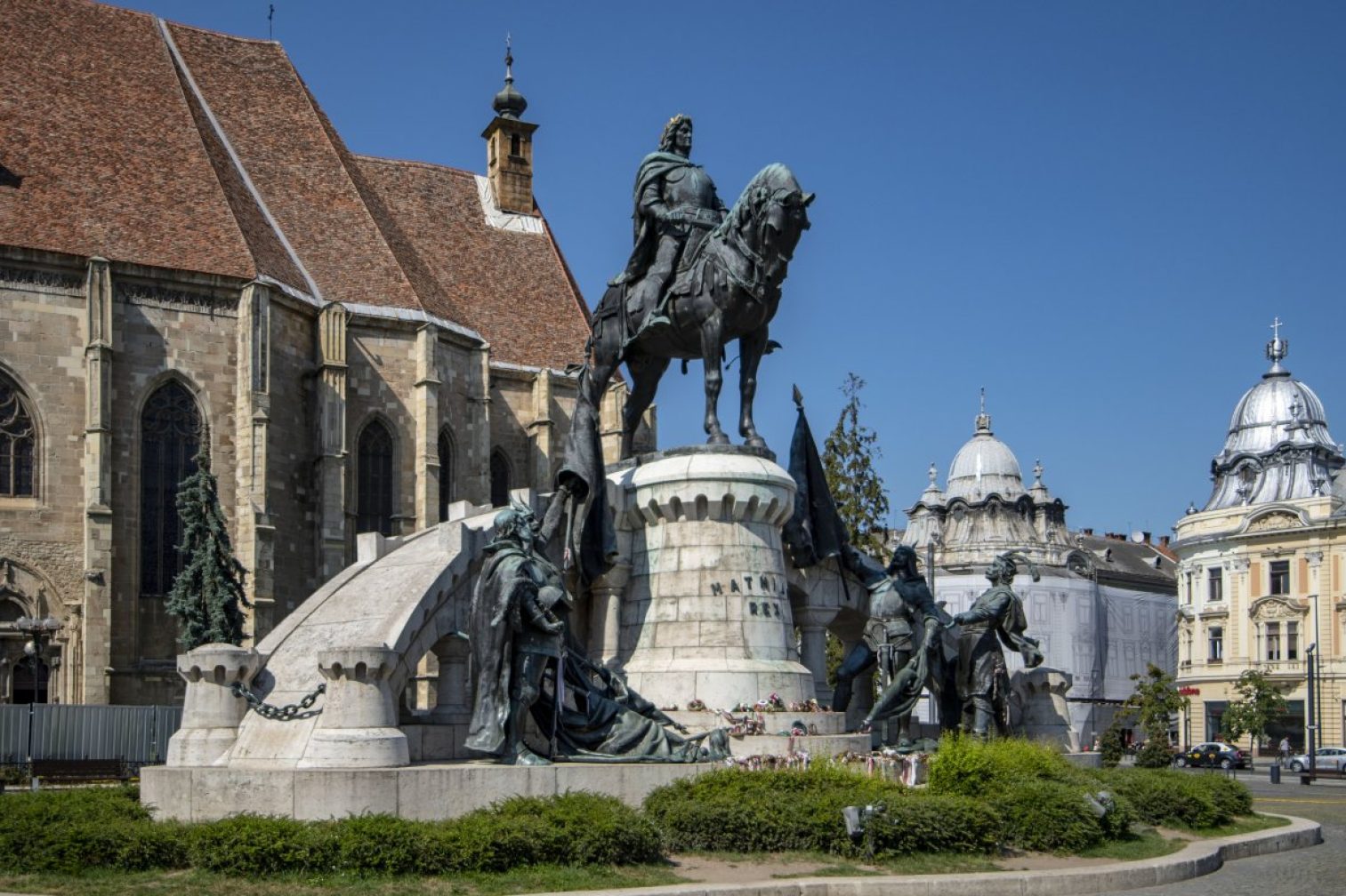 rumania, cluj-napoca, king matthias statue