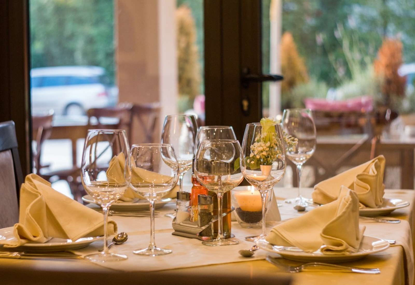 restaurant, wine, glasses