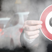 co2, exhaust gases, road sign