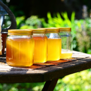 honey, jars, harvest