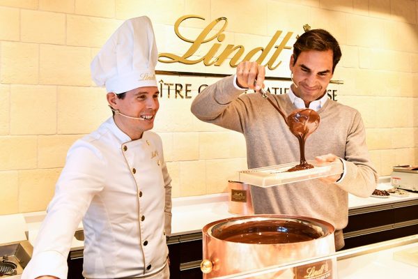 Roger Fedrer At The Zurich Airport Lindt Boutique Opening