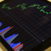 Black blue and red graph illustration