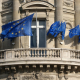 building, european union flags, balcony