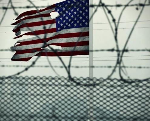 american flag, usa, barded wire