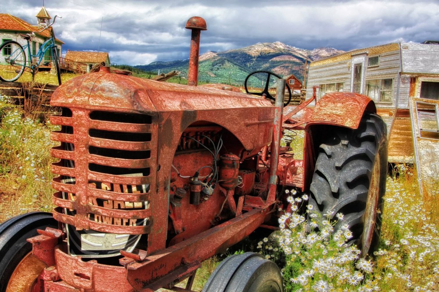 tractor, old, antique