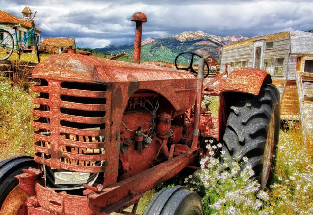 tractor, old, antique