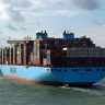 Metter Maersk while leaving the port of Rotterdam