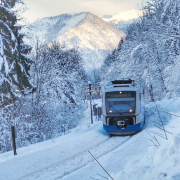 train, railway, winter