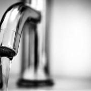 water, tap, black and white