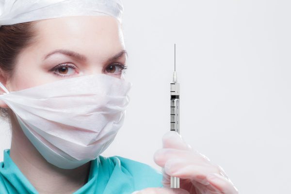 woman, healthcare professional, syringe
