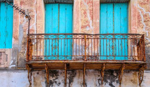 balcony, old, rusty