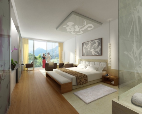 interior, hotel, rendering