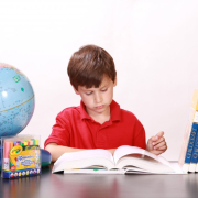 boy, reading, studying