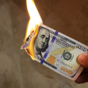 burning money, dollars, cash
