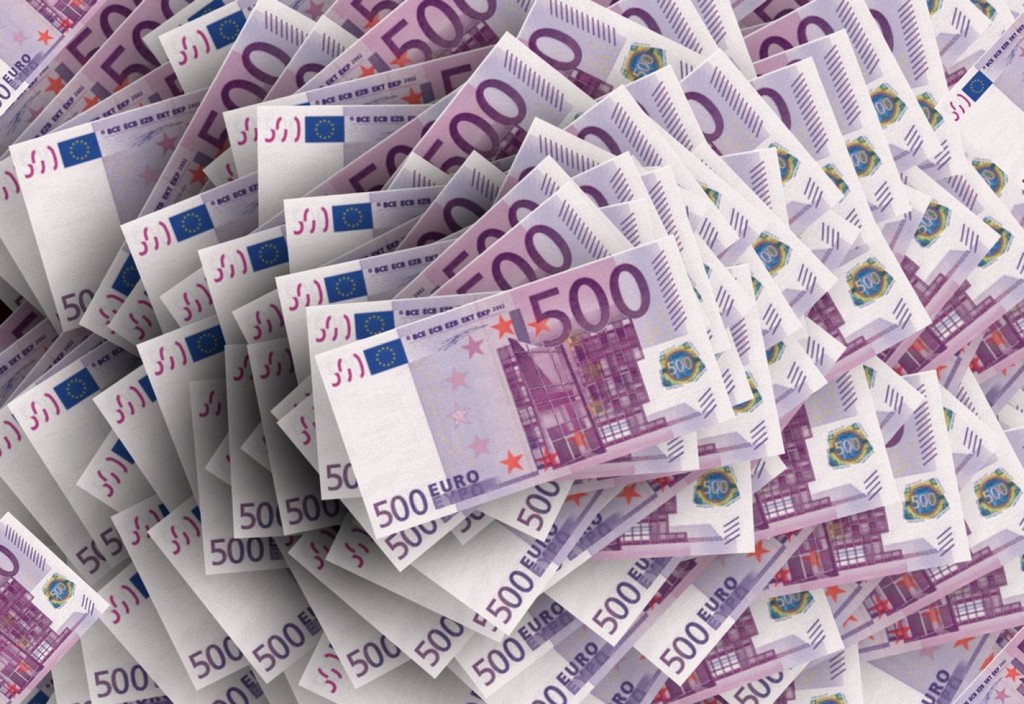 euro, stack, money
