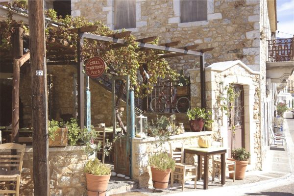 greek, restaurant, flowers