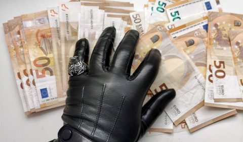 gloves, leather gloves, money
