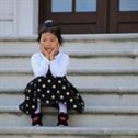 childhood, little girl, stairs