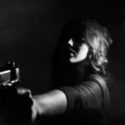 woman, gun, weapon