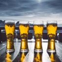 beer, glass, table