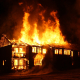 fire, burning house, flame