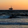 oil rig, sea, oil