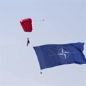 parachute, parachutist, the sky