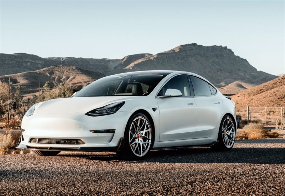 tesla, car, road