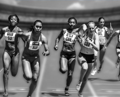 women, running, race