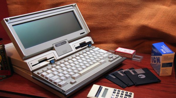 computer, laptop, vintage