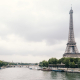 eiffel tower, paris, river seine