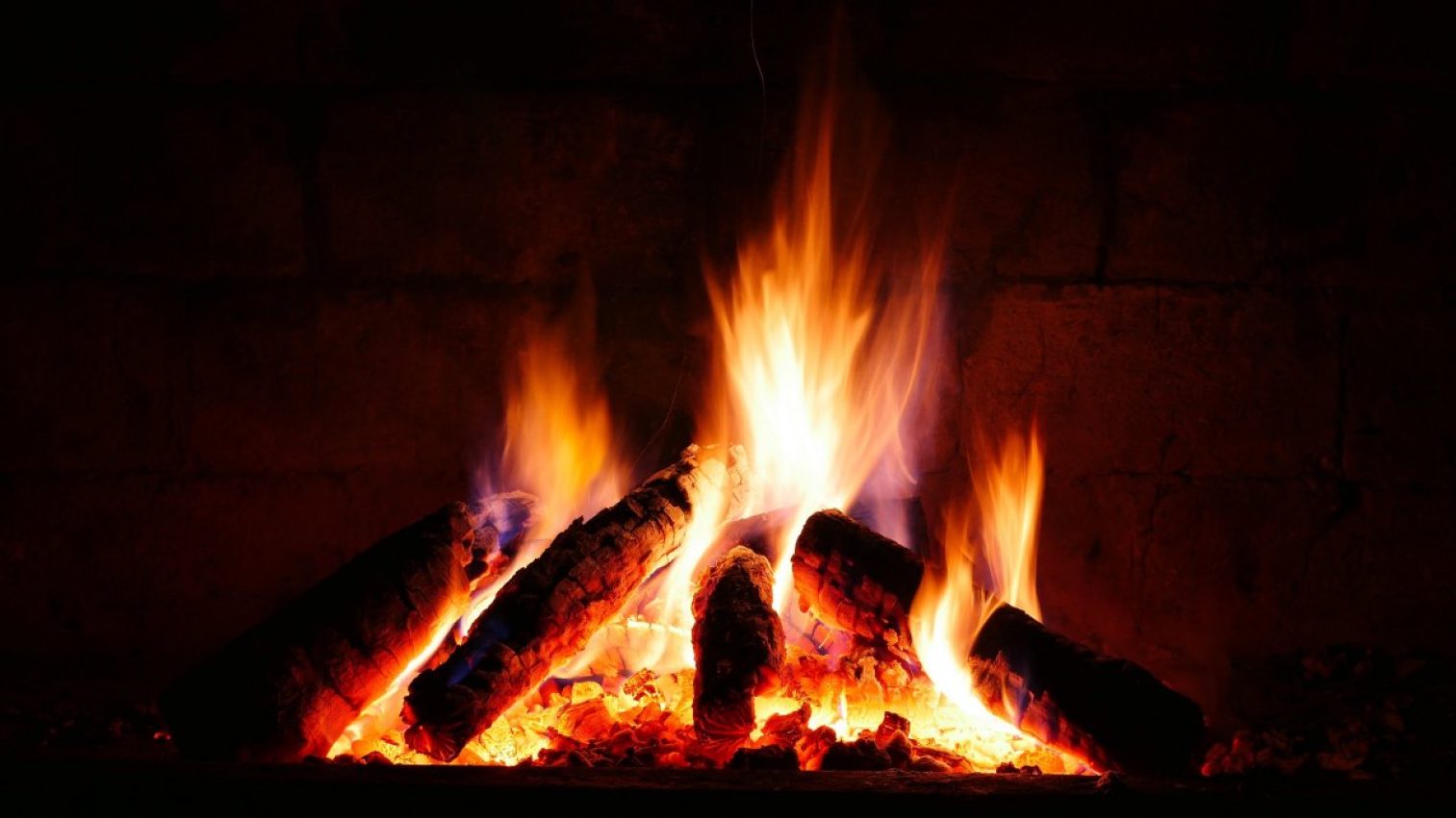 fire, fireplace, wood