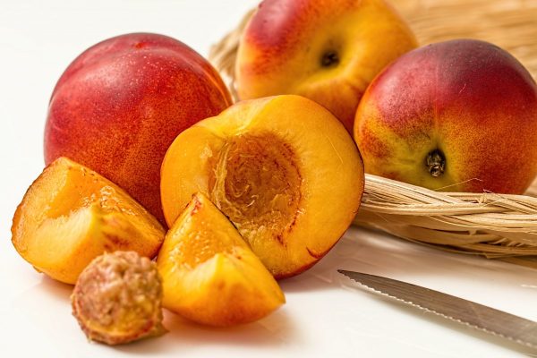 peach, fruit, food
