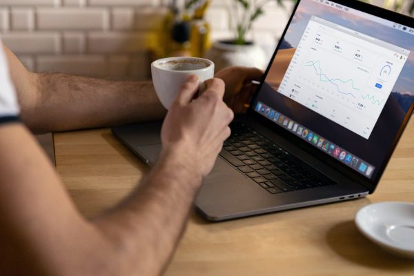 laptop, work, coffee