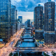 river, bridges, buildings