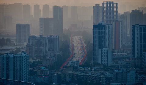 city, smog, buildings