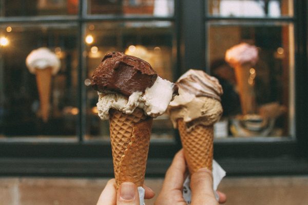 ice cream, cone, chocolate