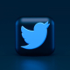 Twitter 3d Icon Concept. Dark Mode Style 🖤