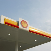 Shell pecten logo on refueling station Shell Pecten Logo On Refueling Station
