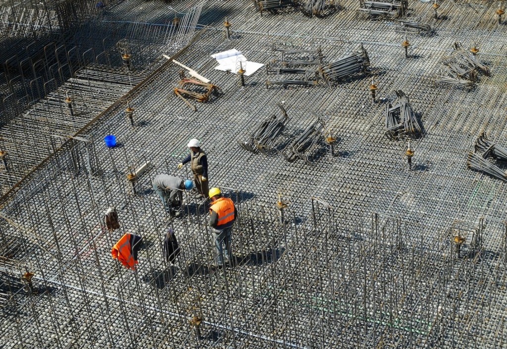construction site, construction workers, building