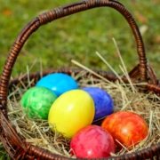 easter, eggs, basket