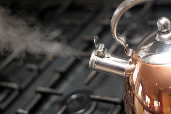 kettle, copper, steam