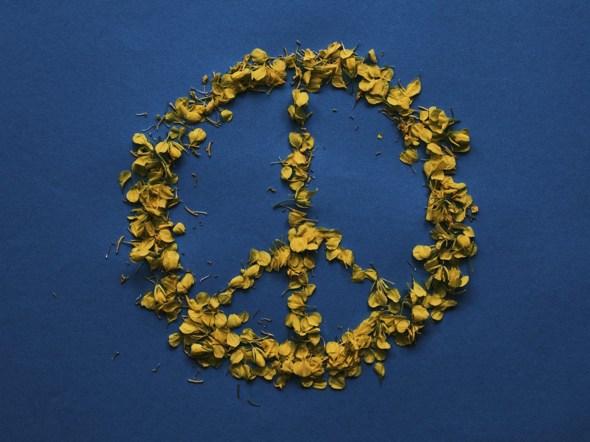 peace, symbol, petals