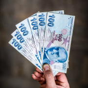 Six hundred Turkish Lira banknotes