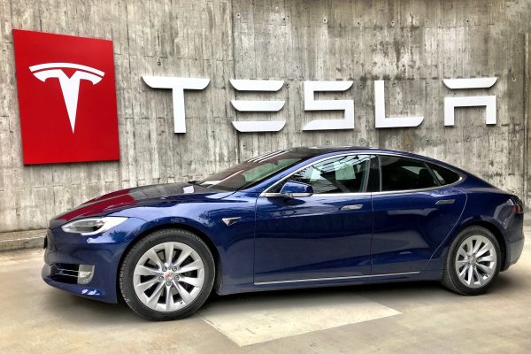 Tesla Model S Bluefire at Tesla Servicecenter Bern Switzerland